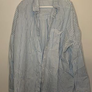 🤍💙 ASYMETRIC LINED BLOUSE